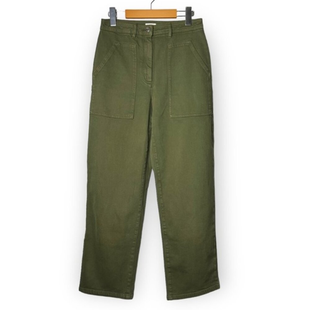 Wilfred Free Olive Green Modern High Waisted Utility Pant